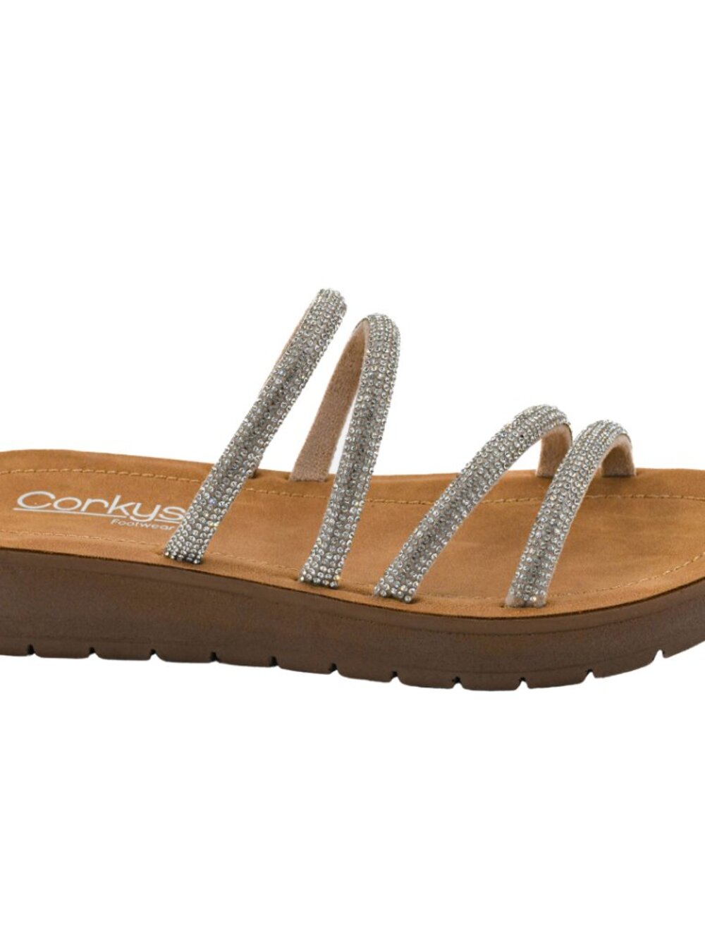 New Corkys Women's Brown and Silver Sandals